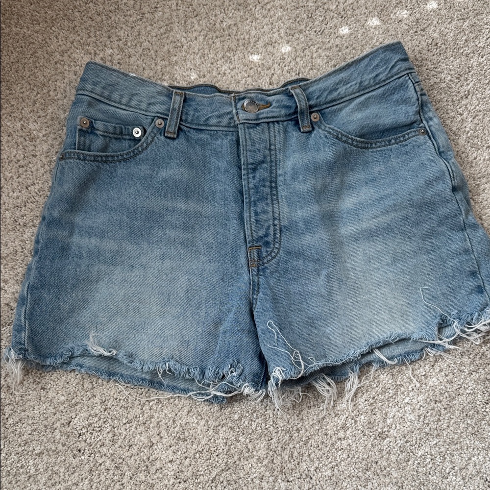 Everlane light was cut off denim shorts
